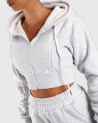 Light Grey Vibe Cropped Hoodie - Peach Tights - Hoodie