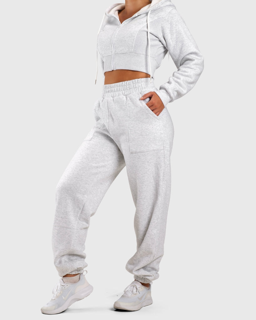 Light Grey Vibe Sweatpants - Peach Tights - Sweatpants