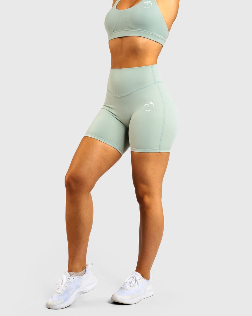 Mint Green Core Shorts - Peach Tights - Shorts