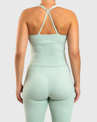 Mint Green Softelle Singlet - Peach Tights - Sports - Bra