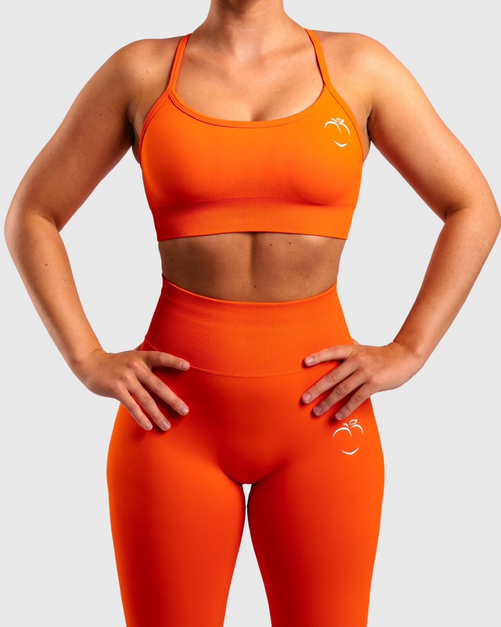 Orange Performa Sports-bra - Peach Tights - Sports-Bra