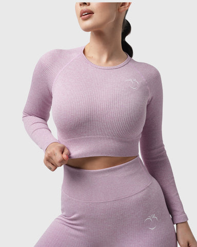 Pink Ribbed Long Sleeve