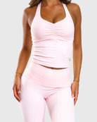 Pink Softelle Singlet - Peach Tights - Sports - Bra