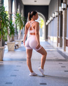 Pink Softelle Sports - bra - Peach Tights - Sports - Bra