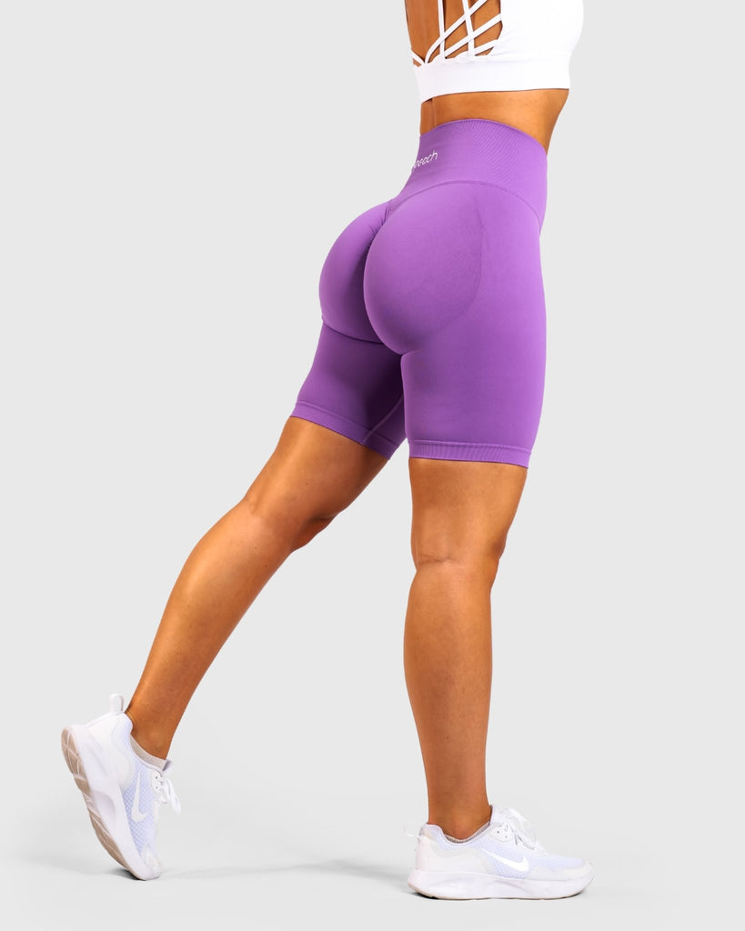 Purple Biker Shorts - Peach Tights - Shorts