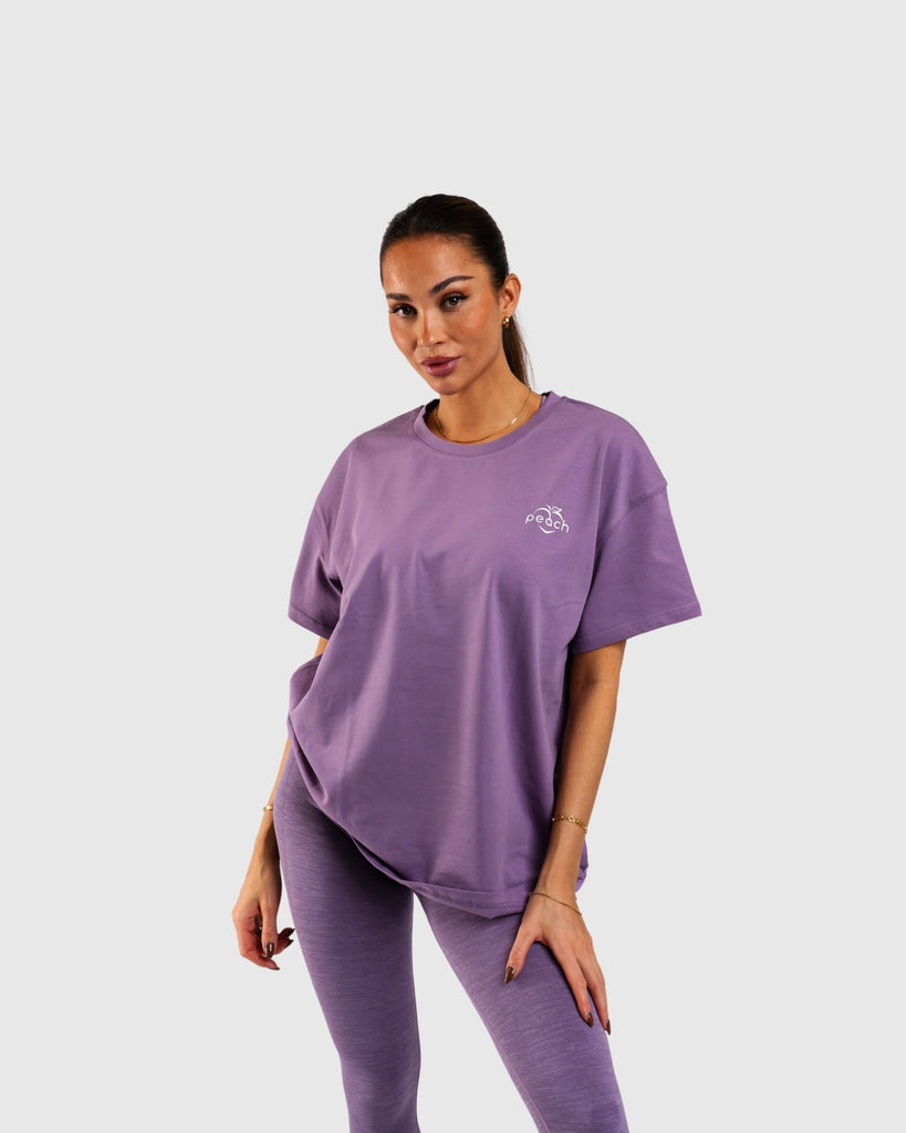 Purple Ease Oversized T-Shirt - Peach Tights - T-shirt