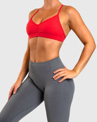 Red Athleisure Sports - bra - Peach Tights - Sports - Bra