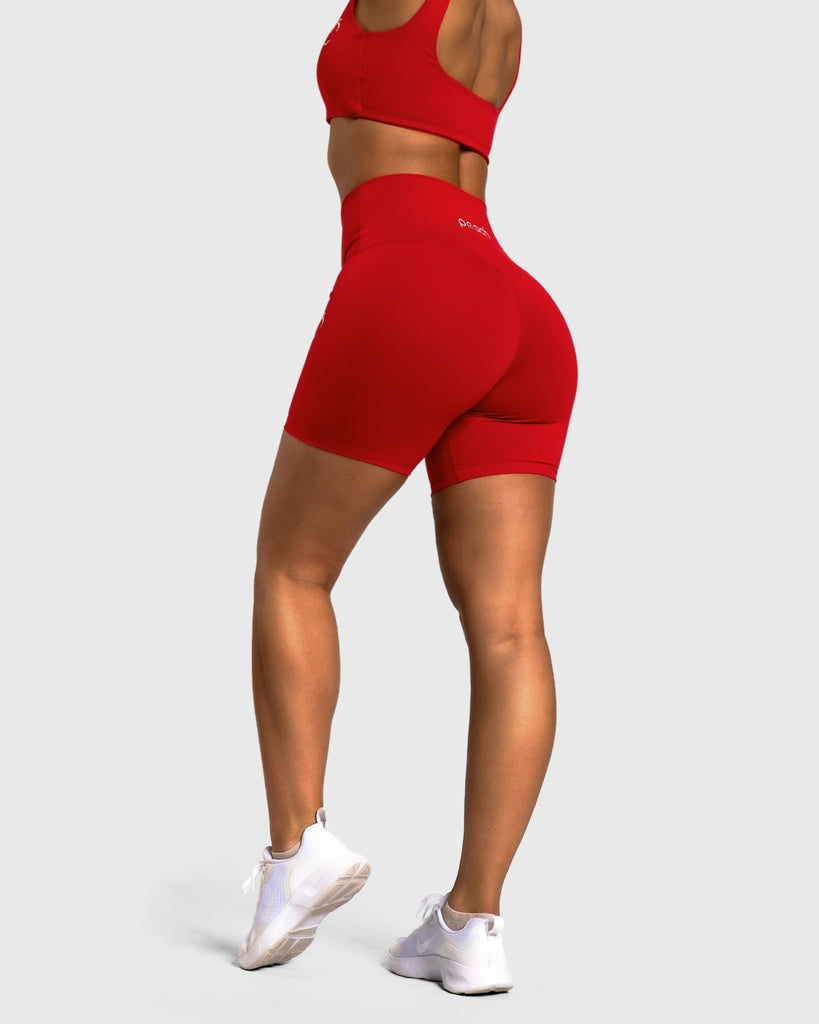 Red Refine Shorts - Peach Tights - Shorts