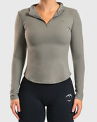 Sage Green Zip Long Sleeve - Peach Tights - Jacket