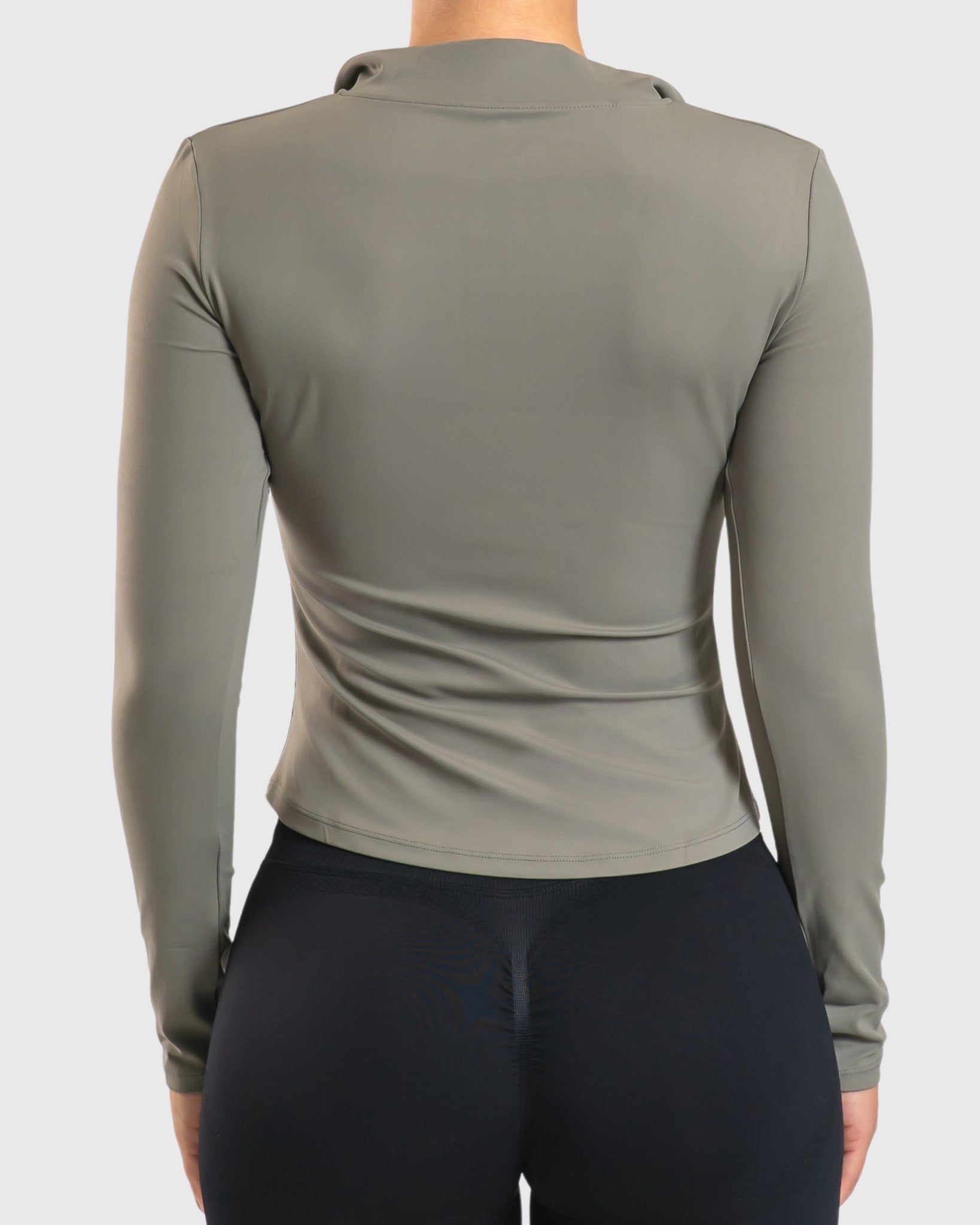 Sage Green Zip Long Sleeve - Peach Tights - Jacket