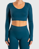 Sea Blue Ignite Long Sleeve - Peach Tights - Long sleeve