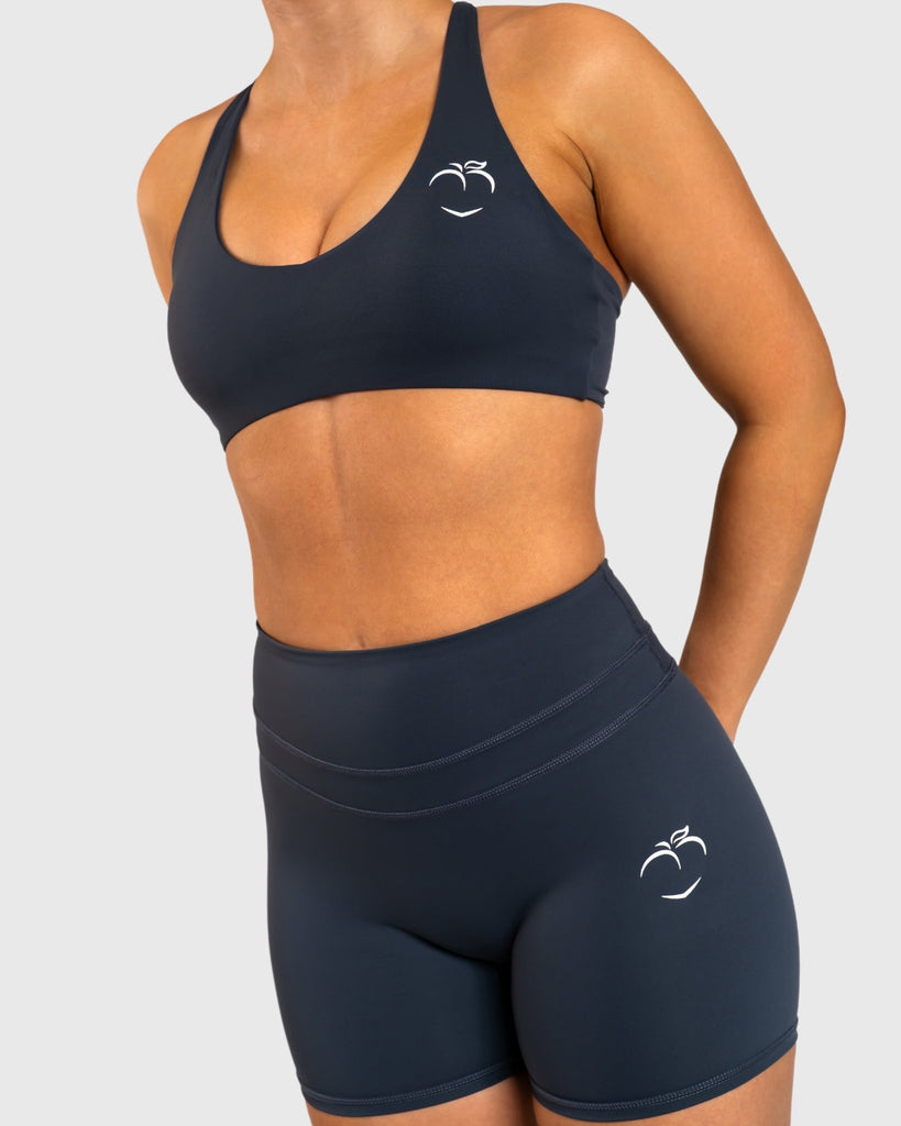 Steel Blue Velocity Sports - bra - Peach Tights - Sports - Bra