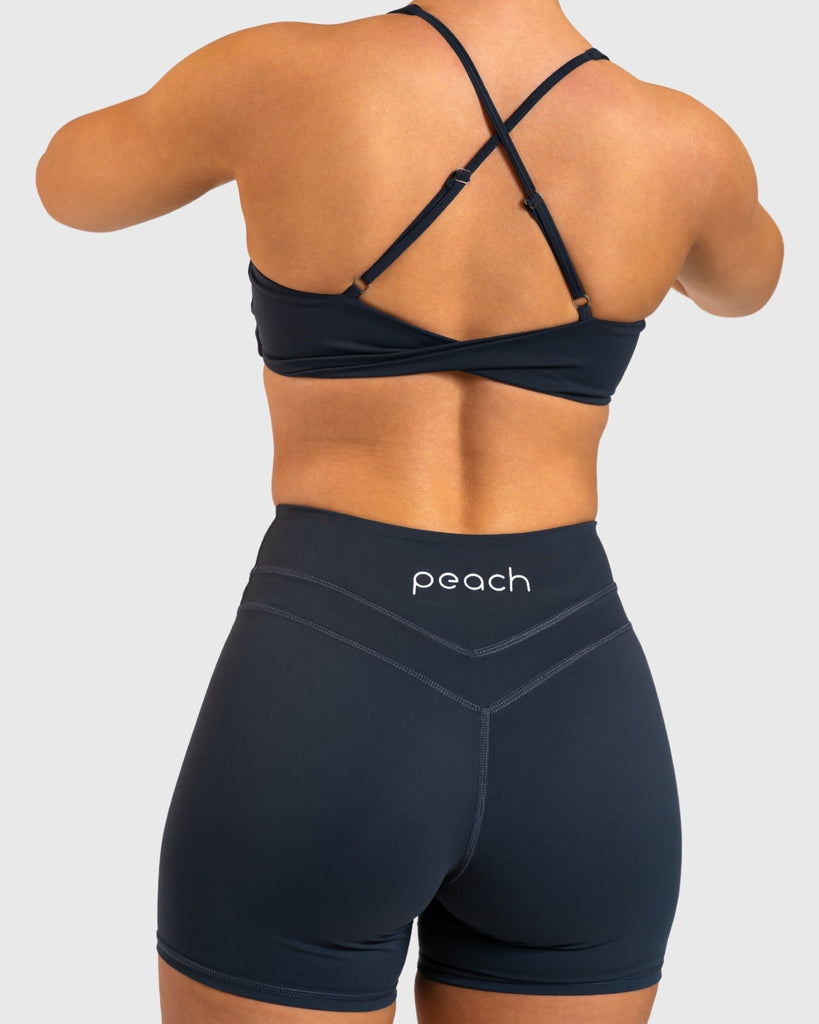 Steel Blue Velocity Sports - bra - Peach Tights - Sports - Bra