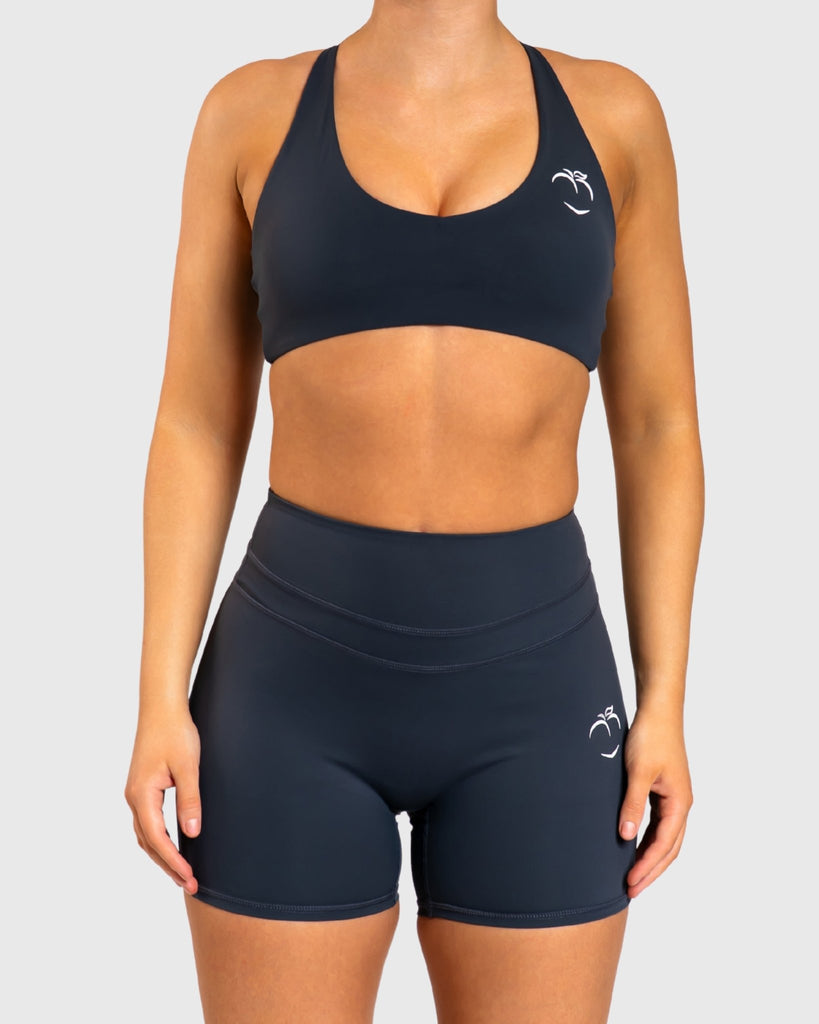 Steel Blue Velocity Sports - bra - Peach Tights - Sports - Bra