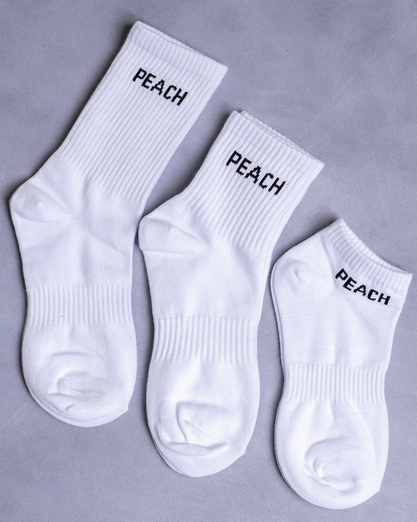 White Ankle Training Socks - Peach Tights - Socks