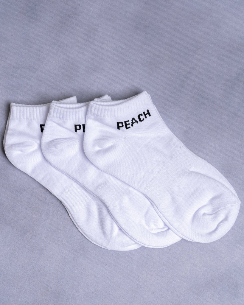 White Ankle Training Socks - Peach Tights - Socks