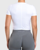 White Dry - Fit Cropped T-shirt - Peach Tights - T-shirt