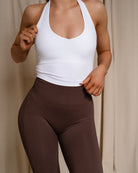 White Lush Halterneck Topp - Peach Tights - Sports - Bra