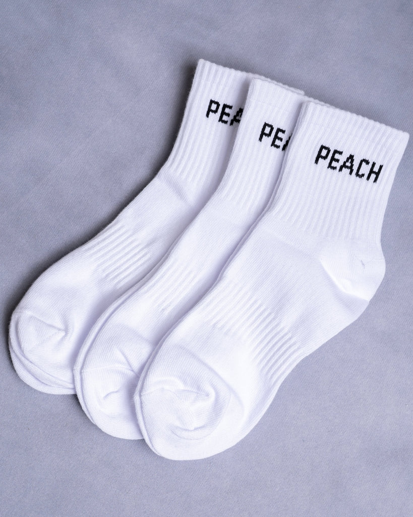 White Training Half Socks - Peach Tights - Socks