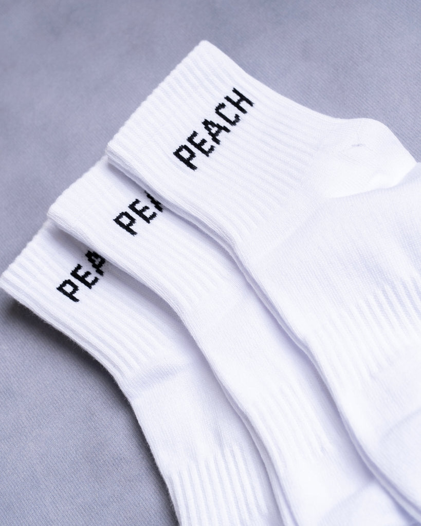 White Training Half Socks - Peach Tights - Socks