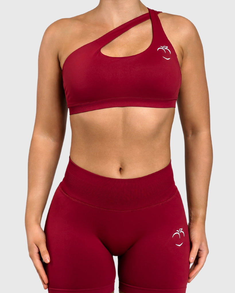 Wine Red Essence Sports - bra - Peach Tights - Sports - Bra