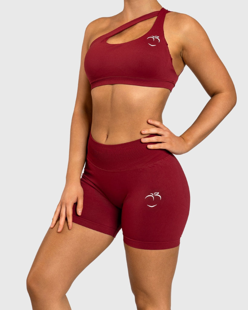 Wine Red Essence Sports - bra - Peach Tights - Sports - Bra