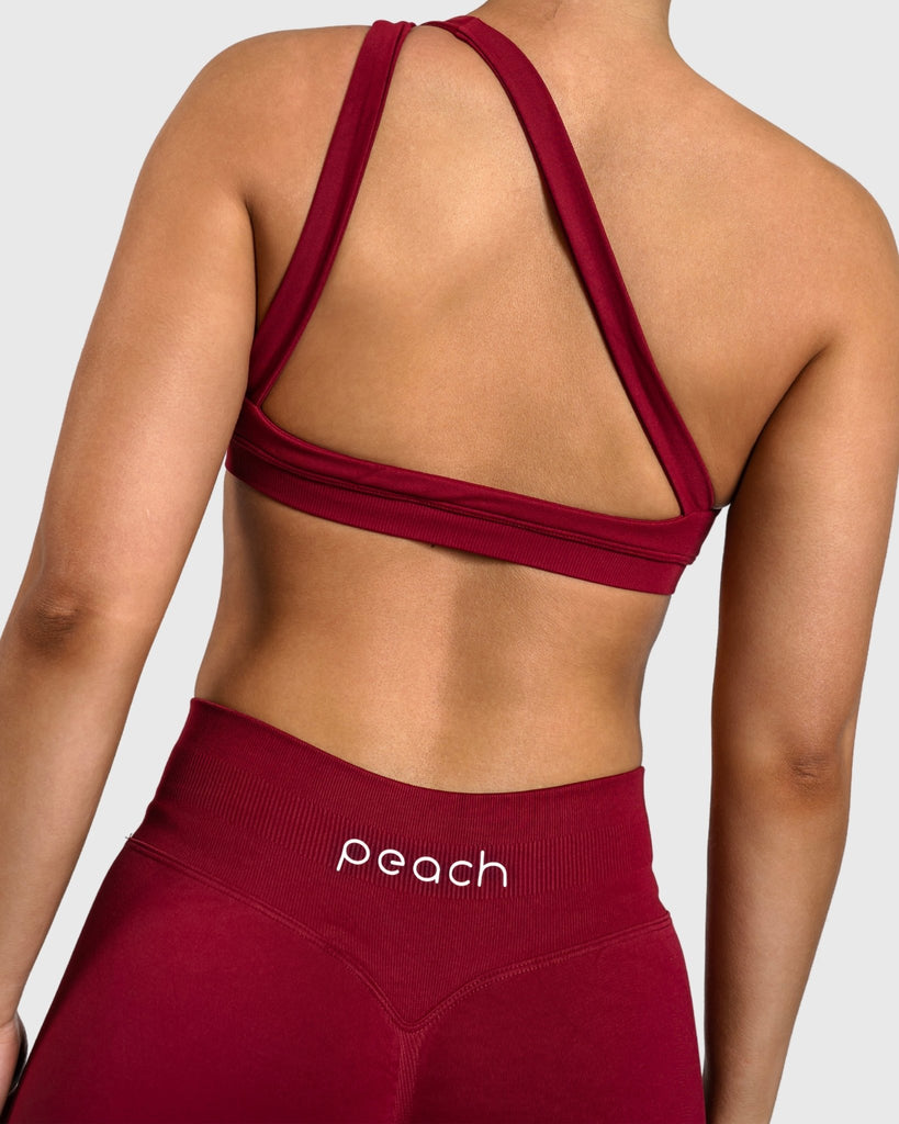 Wine Red Essence Sports - bra - Peach Tights - Sports - Bra