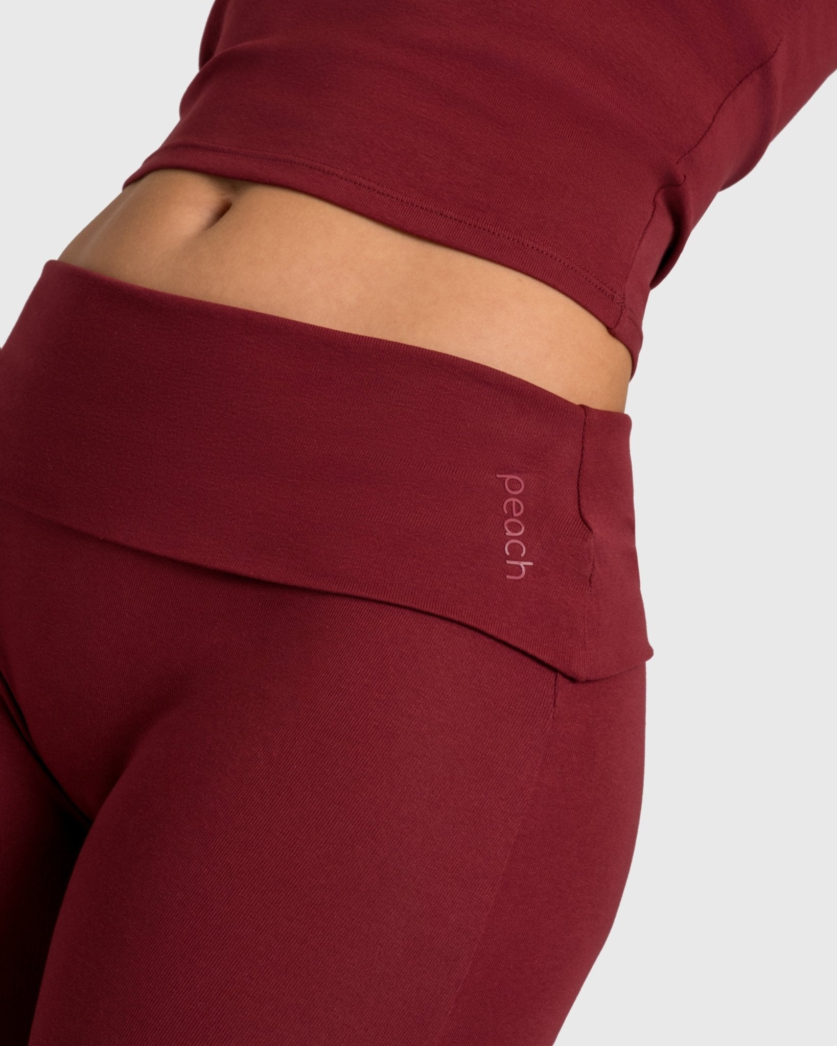 Wine Red Flow Yoga Pants - Peach Tights - Tights