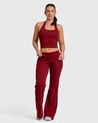 Wine Red Flow Yoga Pants - Peach Tights - Tights
