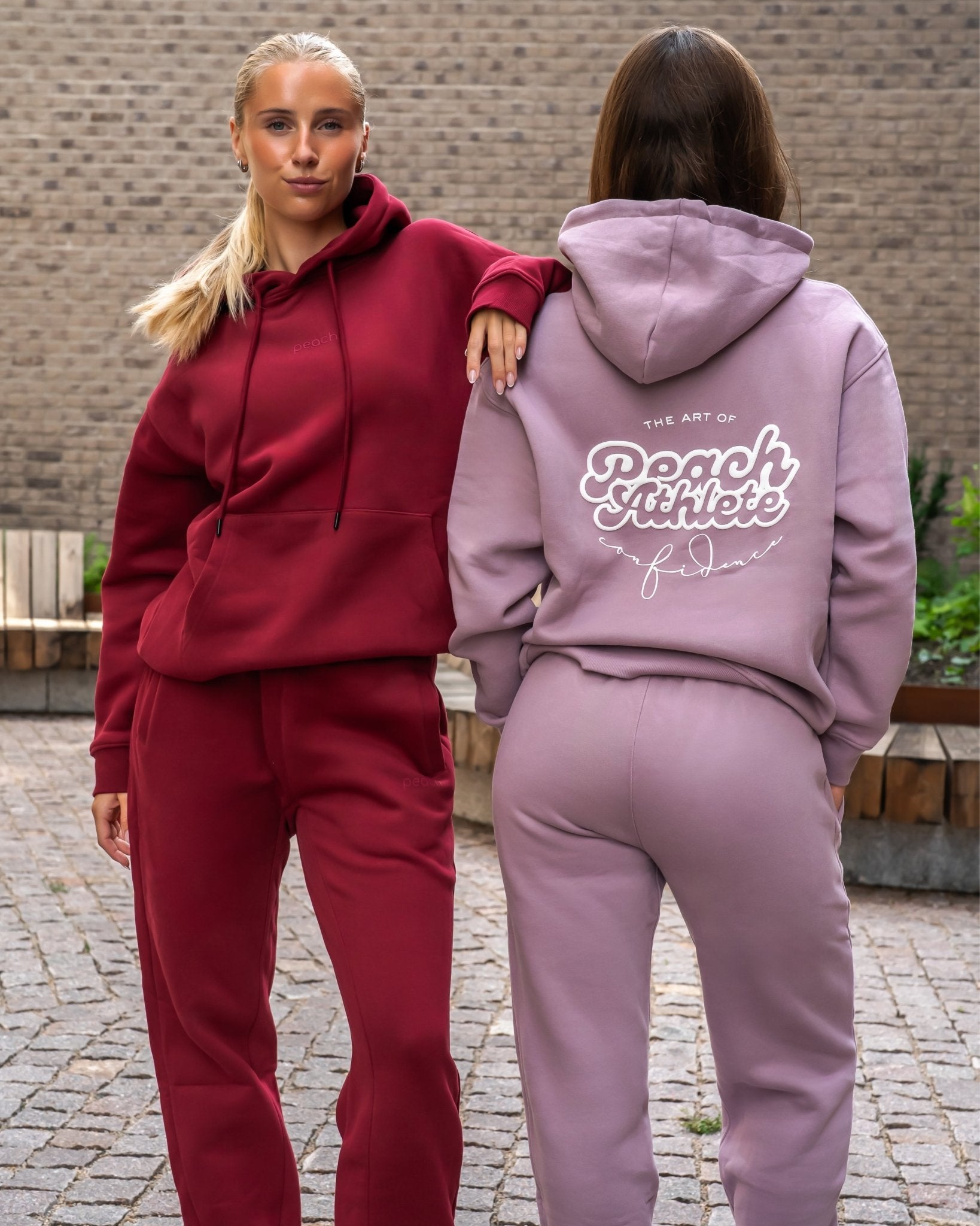 Wine Red Haze Hoodie - Peach Tights - Hoodie