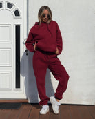 Wine Red Haze Sweatpants - Peach Tights - Sweatpants