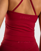 Wine Red Noiré Singlet - Peach Tights - Sports - Bra
