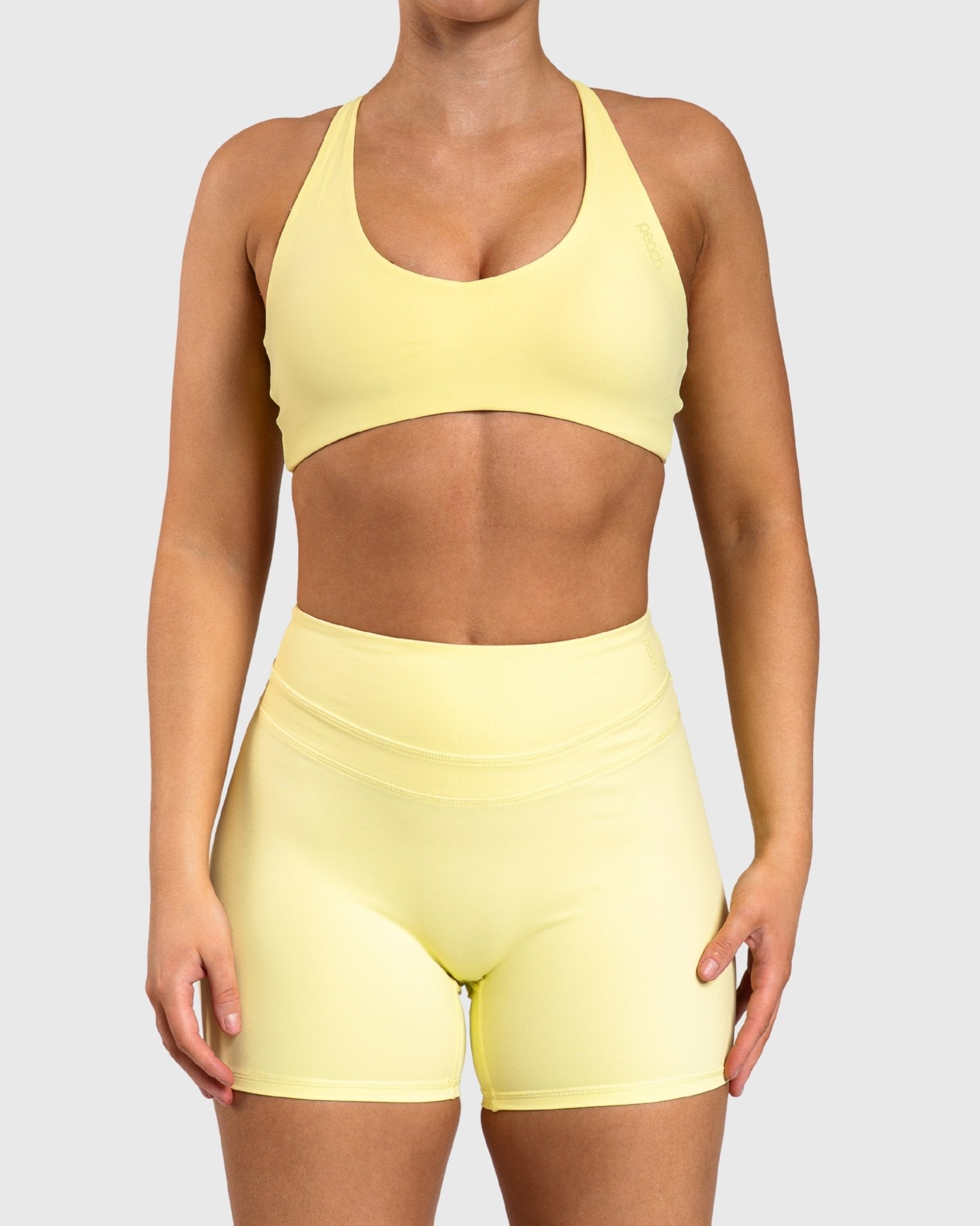Yellow Velocity Sports - bra - Peach Tights - Sports - Bra