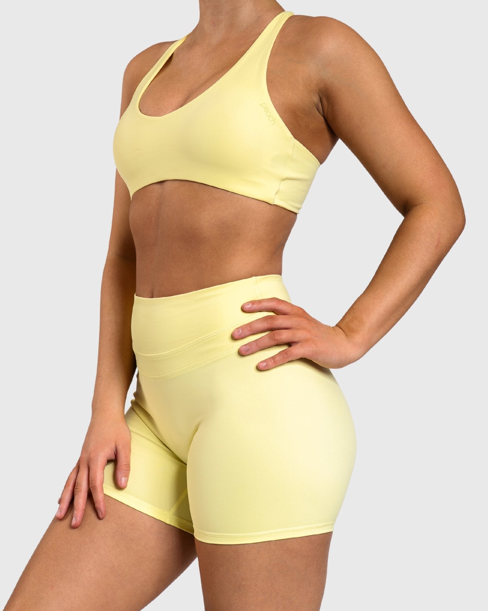 Yellow Velocity Sports - bra - Peach Tights - Sports - Bra