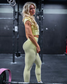 Yellow Velocity T-shirt - Peach Tights - T-shirt