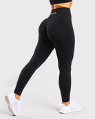 Black Classic Deluxe Mid Waist - Peach Tights -