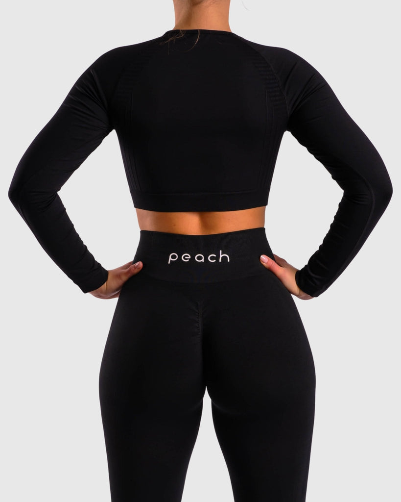 Black Deluxe Long Sleeve - Peach Tights -