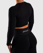 Black Deluxe Long Sleeve - Peach Tights -