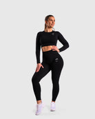 Black Deluxe Long Sleeve - Peach Tights -