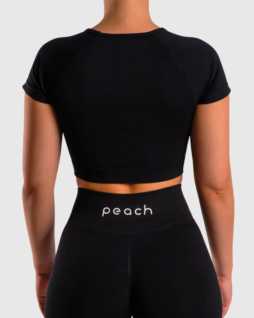 Black Deluxe T-shirt - Peach Tights -