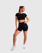 Black Deluxe T-shirt - Peach Tights -