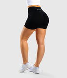 Black V-Waist Shorts - Peach Tights -