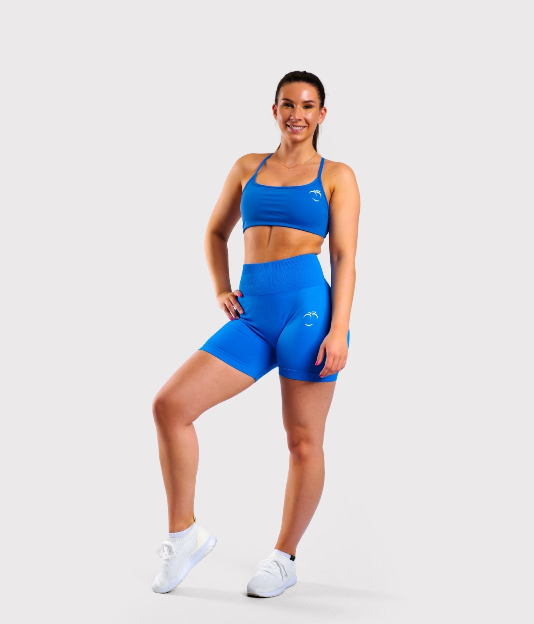 Blue Agility Shorts - Peach Tights -