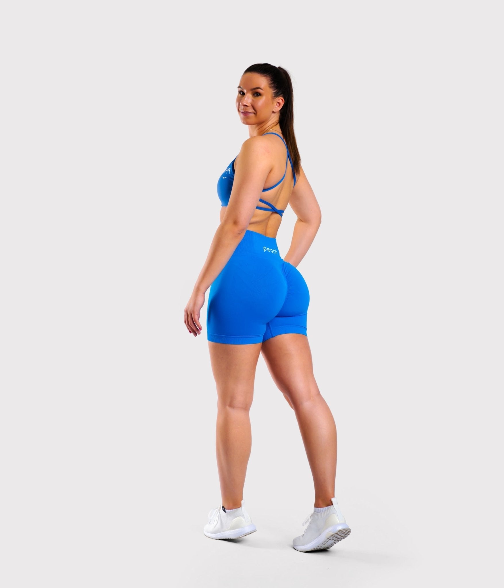 Blue Agility Shorts - Peach Tights -