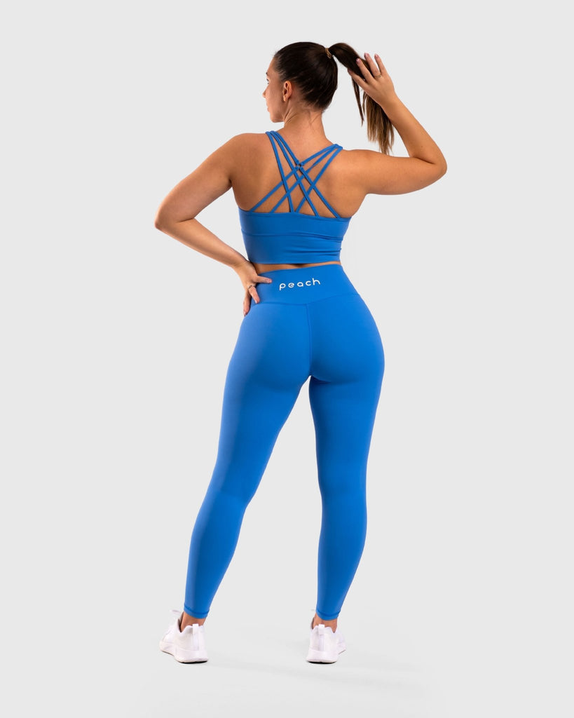 Blue Pure-Fit Sports-bra - Peach Tights -