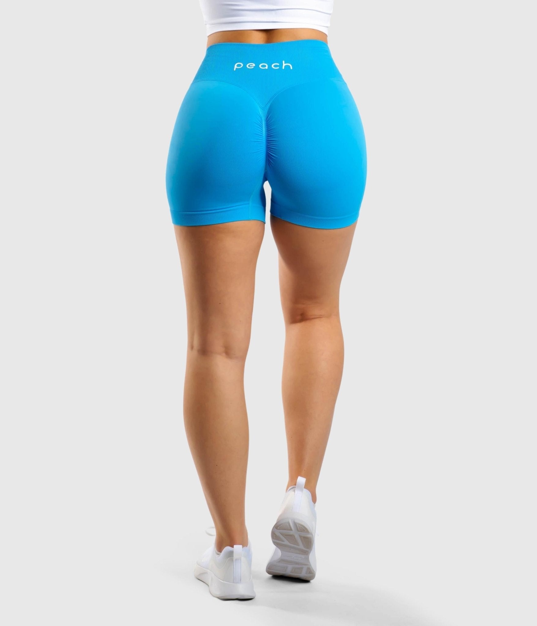 Blue V-Waist Shorts - Peach Tights -