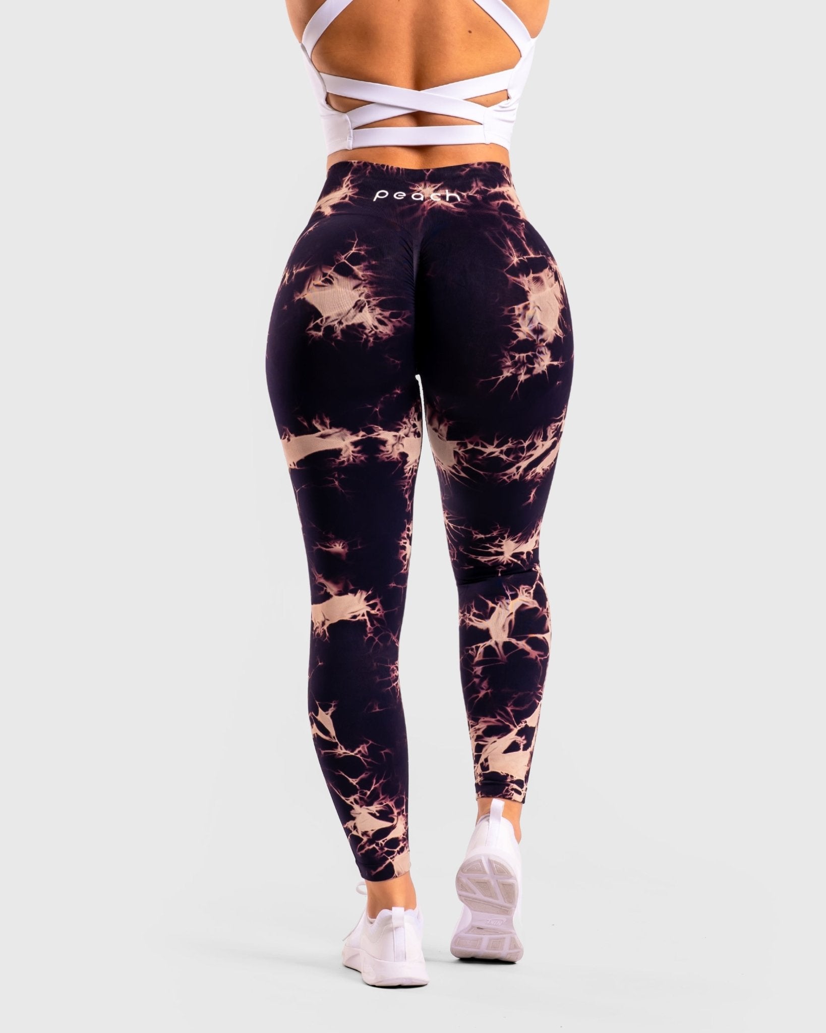 Dark lilac Tie-dye V.2 Mid waist - Peach Tights -