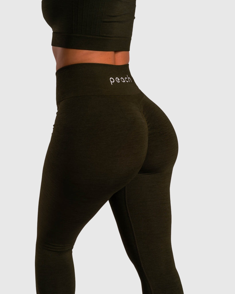 Green Deluxe Mid Waist - Peach Tights -