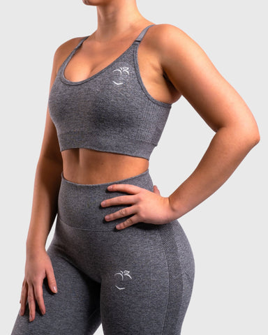 Grey Dusty Lux Seamless Sports-bra