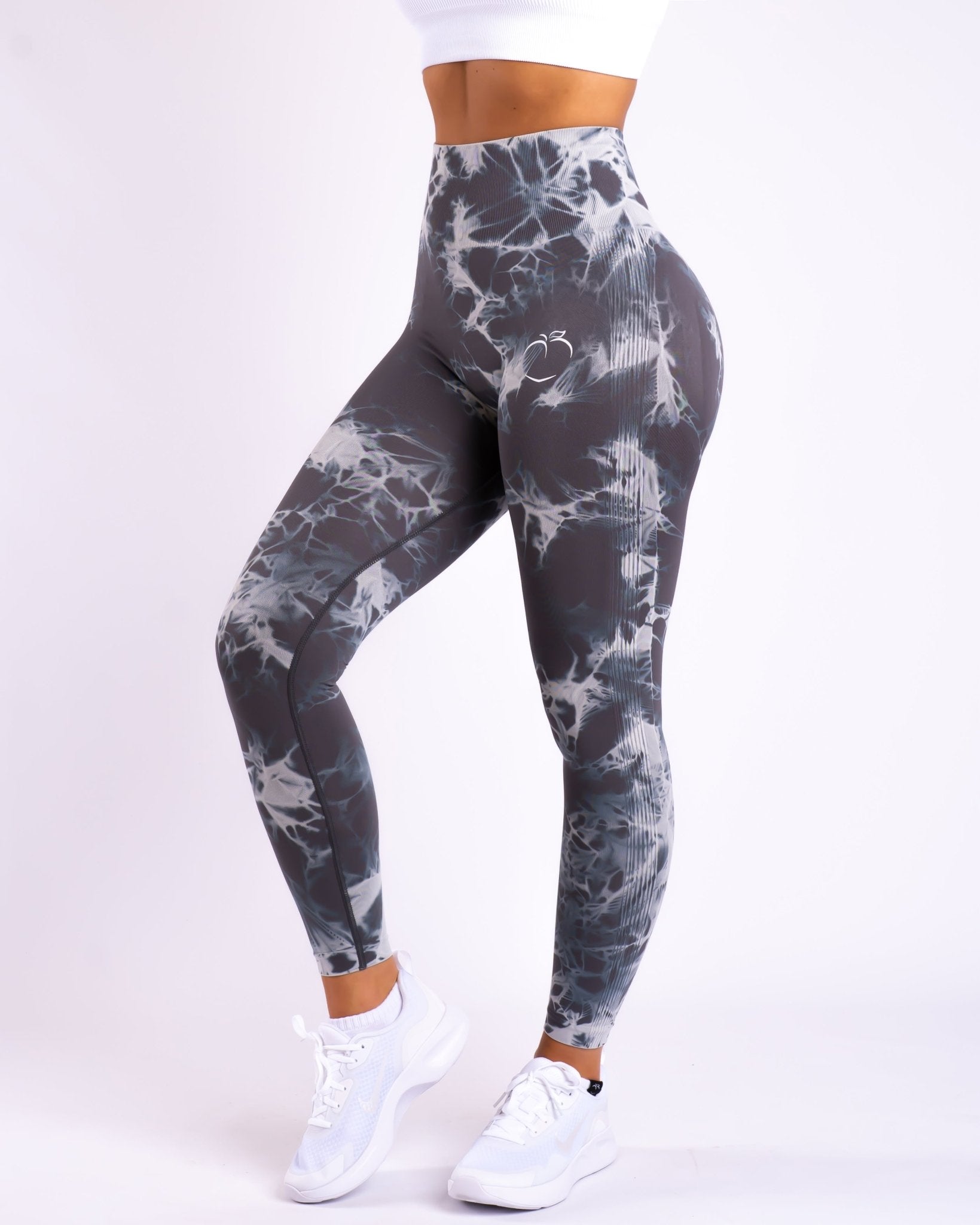 Grey Tie-dye V.2 Mid waist - Peach Tights -